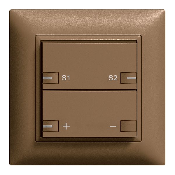 UP-Dimmer LED EDIZIOdue ZEP mit LED 2×Taste 2×Bedienung coffee