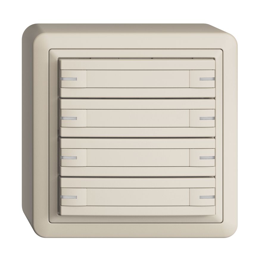 AP-KNX-Taster RGB EDUE, 250mW, m.RGB-LED, m.Papier., 8×Taste, 1×Tastenb., crema