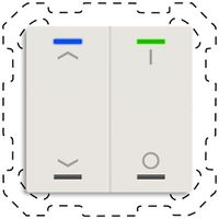 EB-Taster KNX RGBW MDT TAL-60T2C11.02S Temp 2T/4B weiss matt "Jalousie-I/O"