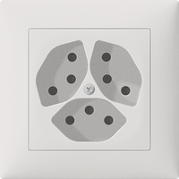 UP-Steckdose SIDUS 3×T13/1 weiss mit shutter