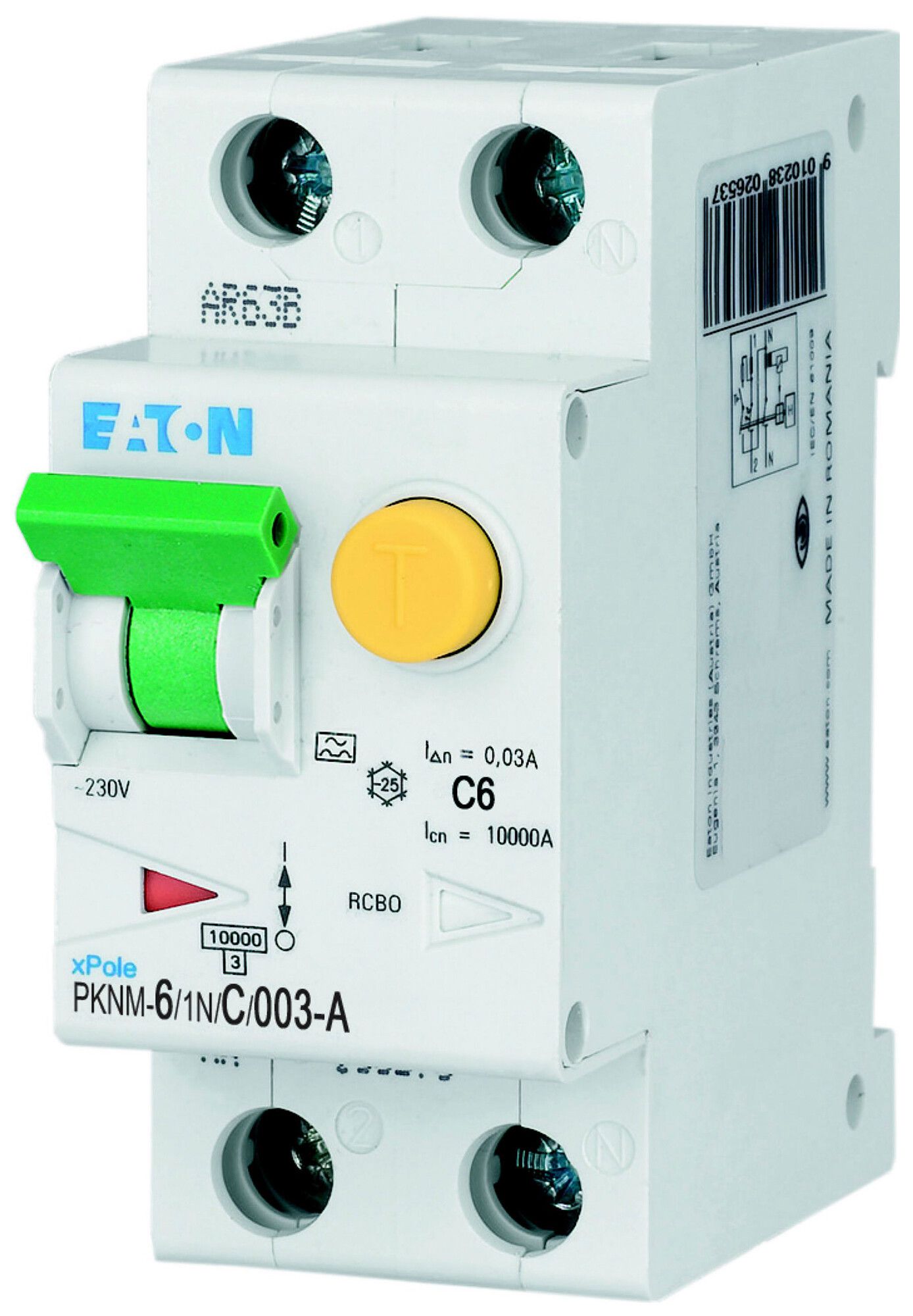 Disjoncteur différentiel Eaton PKNM-6/1N/C/003-A-MW 2P 230V C 6A 0.03A 2UM 10kA