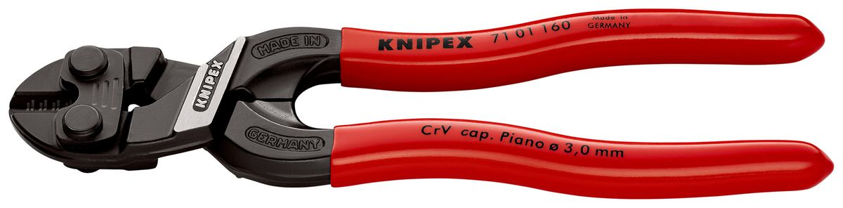 Kompakt-Bolzenschneider KNIPEX CoBolt, für Drahtseile bis Ø 4.4mm, 160mm schwarz