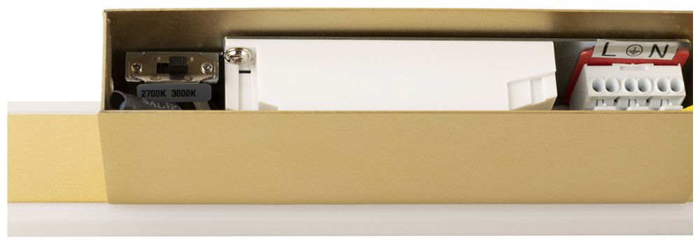 LED-Wandleuchte SLV ONE LINEAR 70 20W 1250lm 927/930 IP44 DIM 705mm Messing