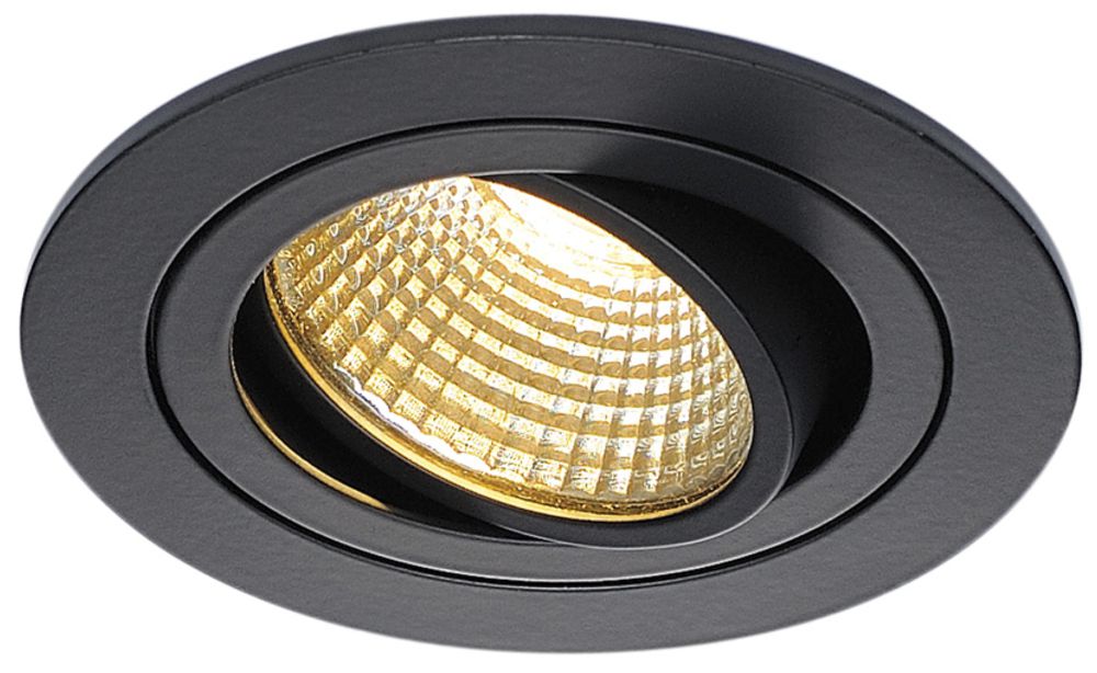 EB-LED-Downlight SLV NEW TRIA 1 SET, 8W 600lm 2700K 38° rund IP20 mattschwarz