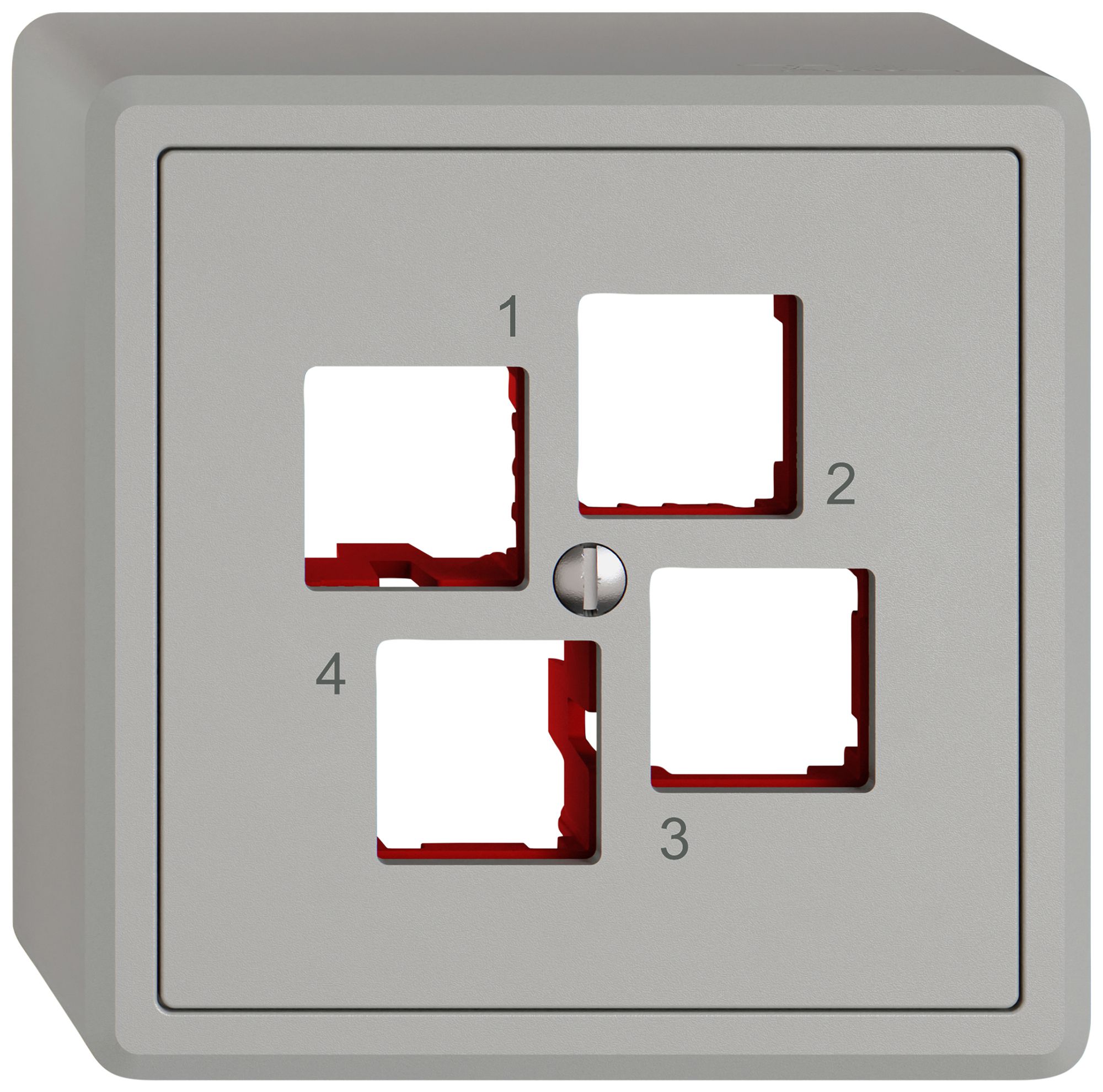 Kit de montage AP EDIZIO.liv EASYNET S-One SNAPFIX® droit 4×RJ45 grc