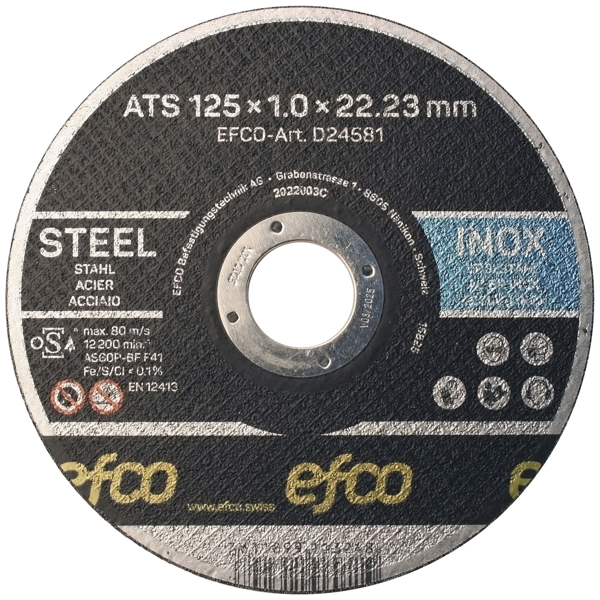 Trennscheibe EFCO ATS Ø125×1×22.2mm 25 Stück