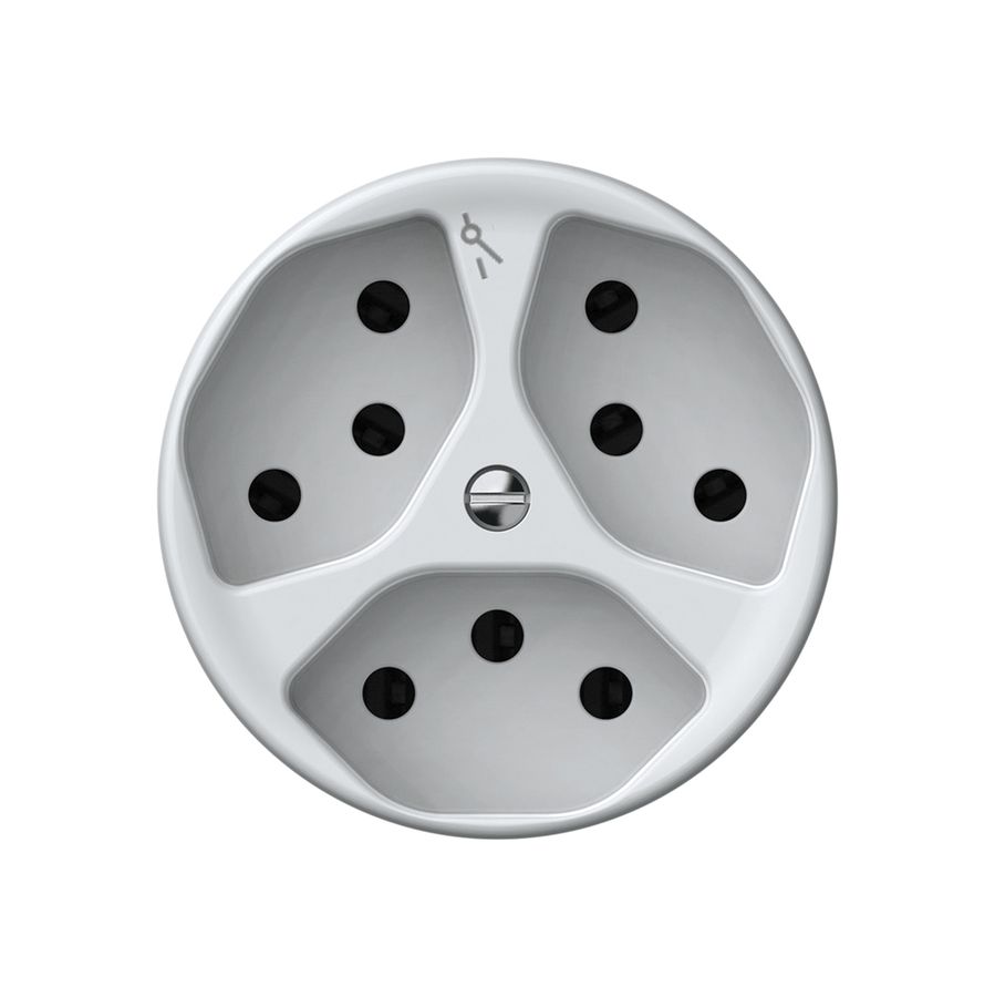 Prise origin 3×type 13 1×S 10A 230V 60×60mm blanc