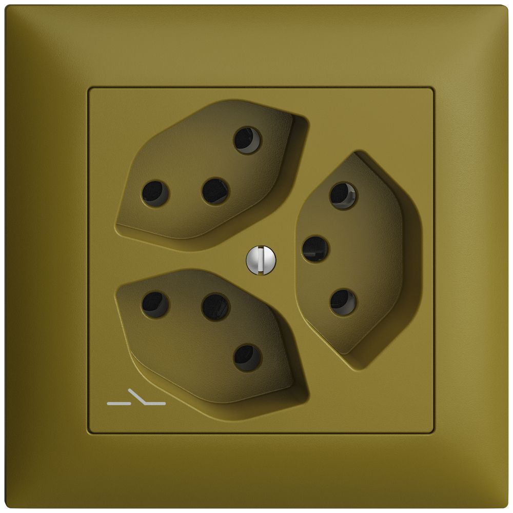 UP-Steckdose EDIZIOdue 3×T13 1×S olive