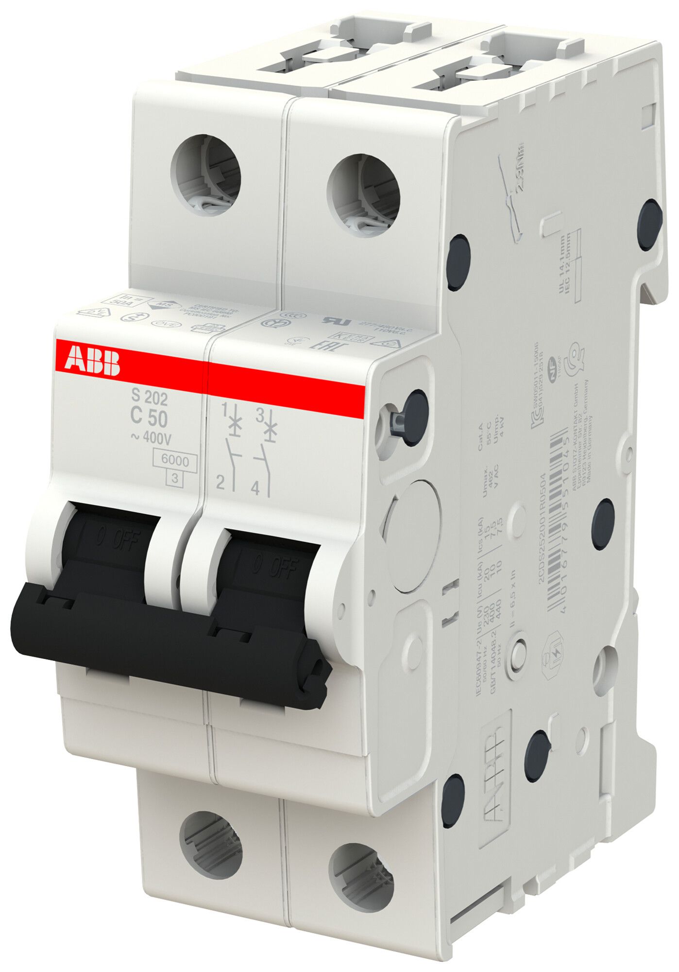 Leitungsschutzschalter ABB S202-C50 50A C 6kA