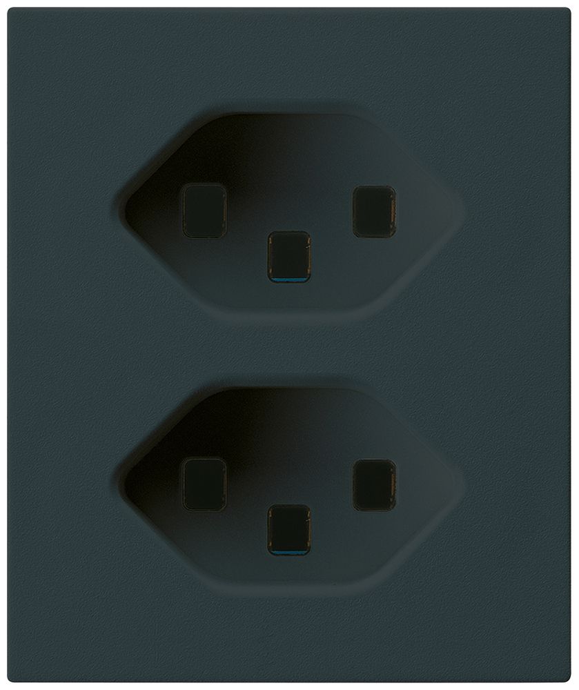 Presa FLF Hager 2×tipo 23 D nero