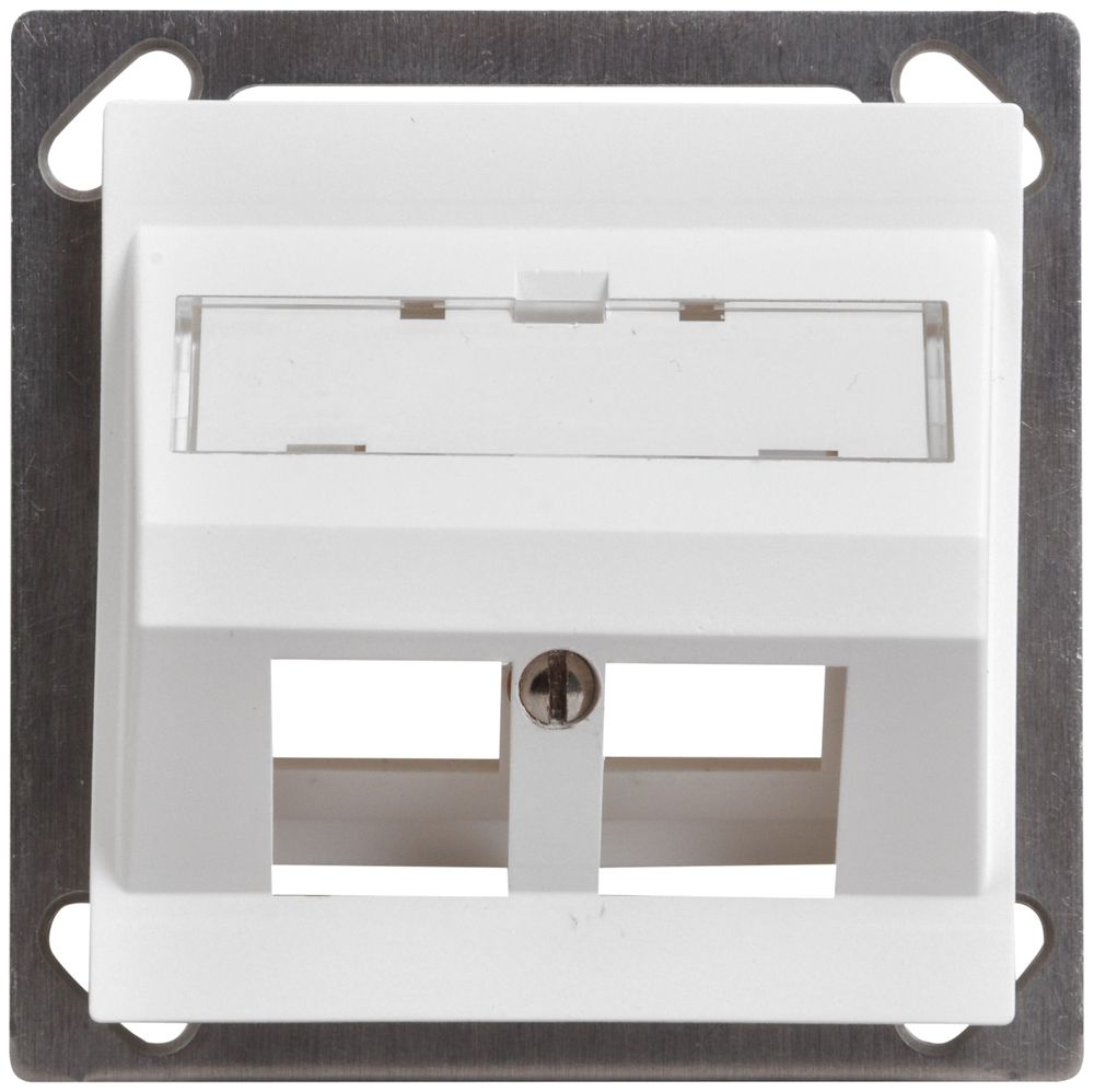 EB-Montageset Keystone Dätwyler weiss 2×, Edue, schräg, 70×70mm