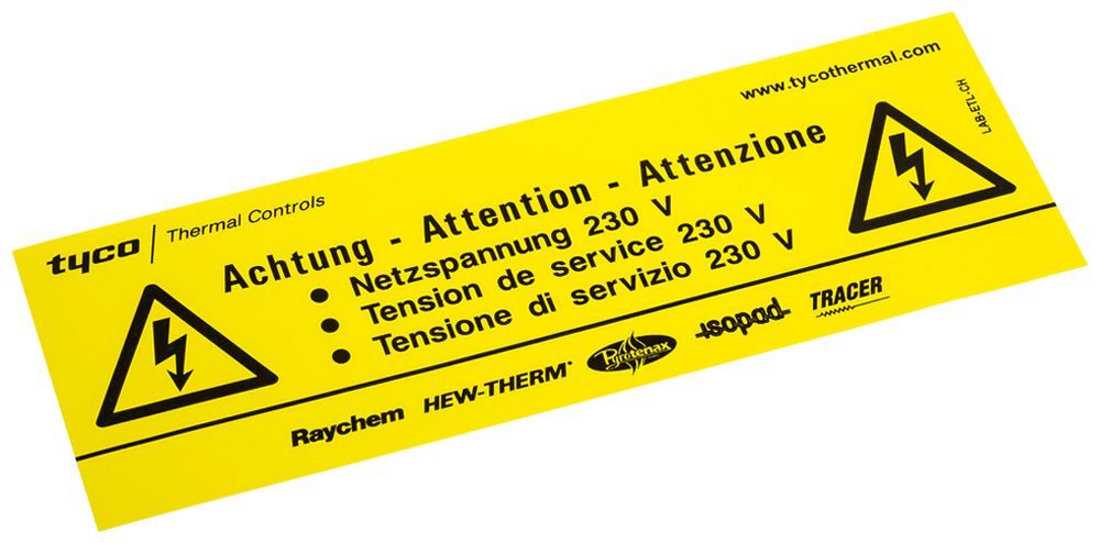 Warnschild Kunststoff LAB-ETL-CH "Attention tension de service 230 V"