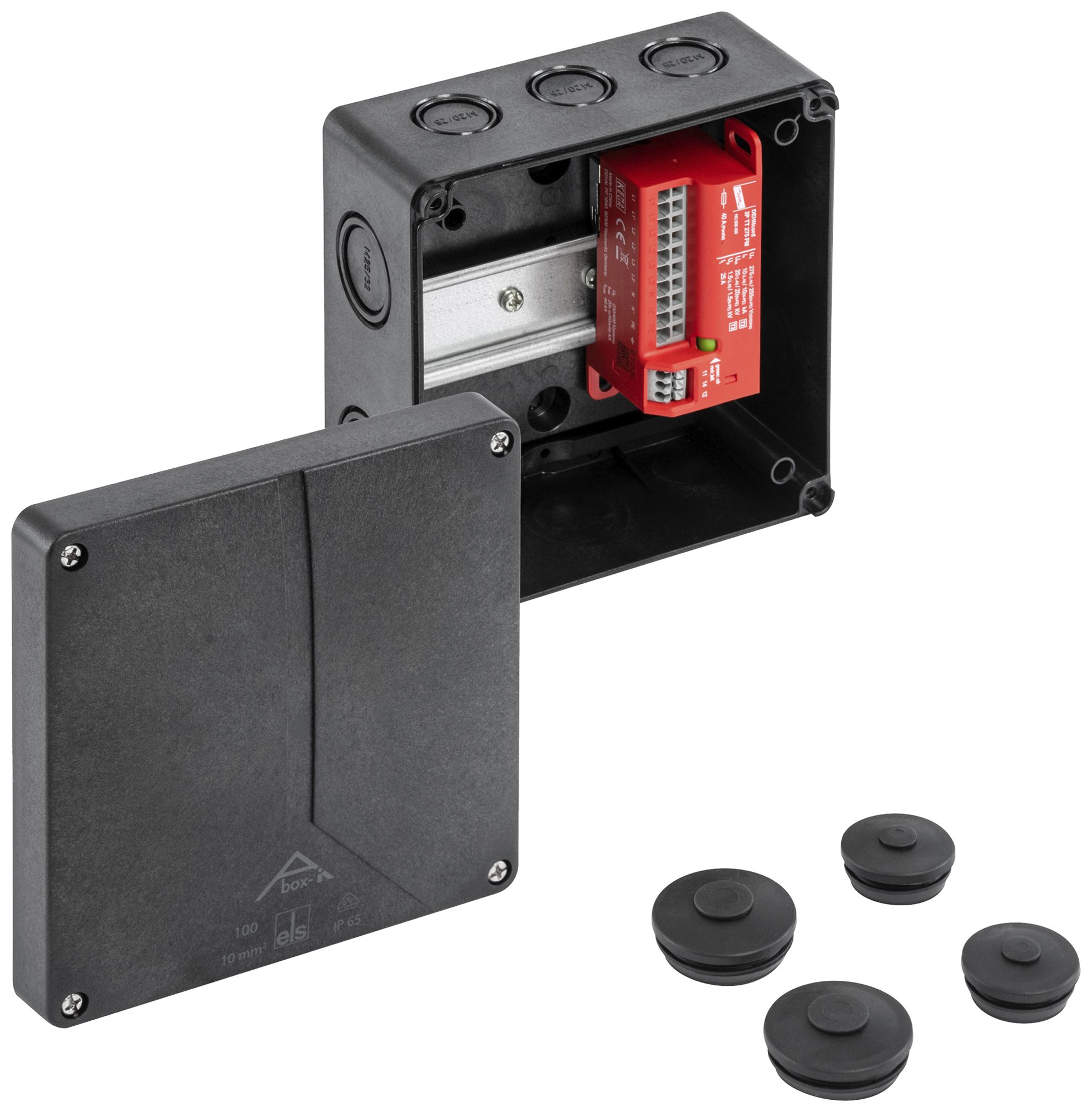 Boîte de dérivation AP Spelsberg Abox-i 100-ÜSS 140×140mm×79mm IP65 noir
