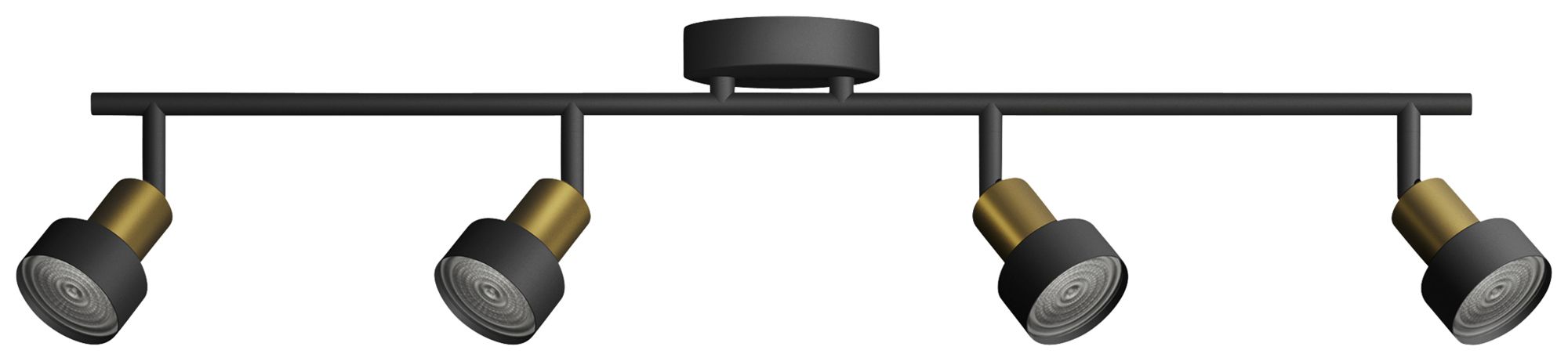 Spot Philips Conduit GU10 4×5W 694×134mm schwarz/Messing