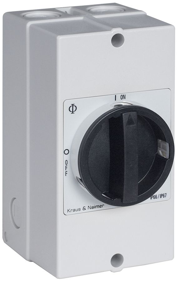 Interruttore di carico AP K&N 20A/400V 0/4L IP66/67 nero/grigio, "O-I"