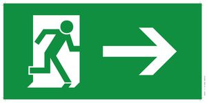 Piktogramm mit Pfeil nach rechts 330×160mm für Candelux Serie CFH