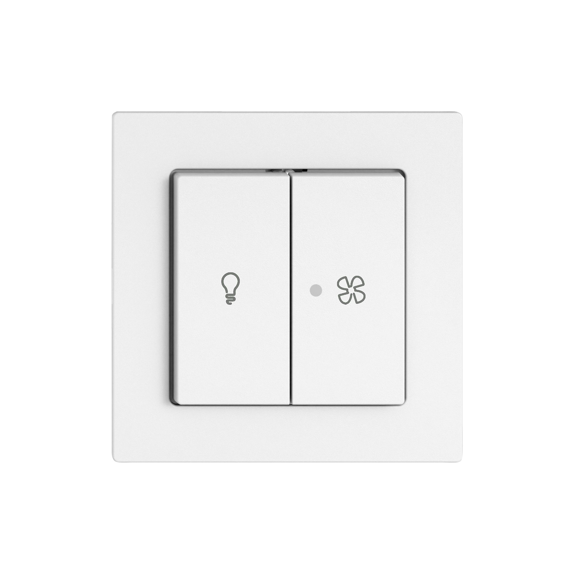 Montageset EDIZIO.liv SNAPFIX® f.Licht&Venti m.2 Knöpfen m.Frontlinse ws