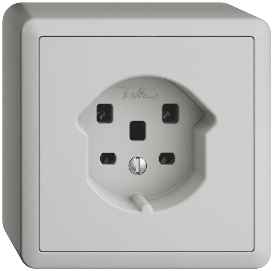 Prise AP EDIZIOdue T25 16A gris clair, bornes à vis