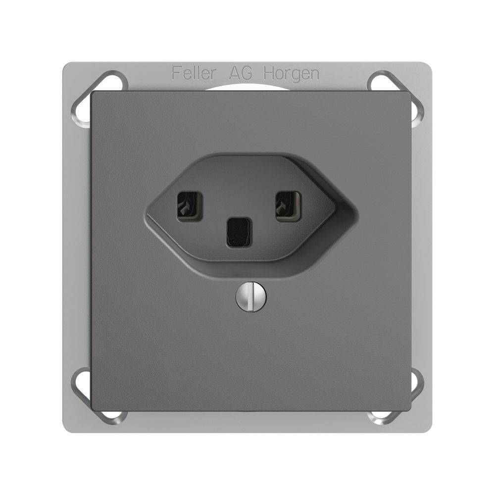 EB-Steckdose EDIZIOdue T23 16A dunkelgrau, Schraubklemmen