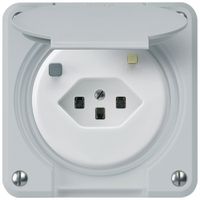 FI-Steckdose robusto A T23 30mA hellgrau