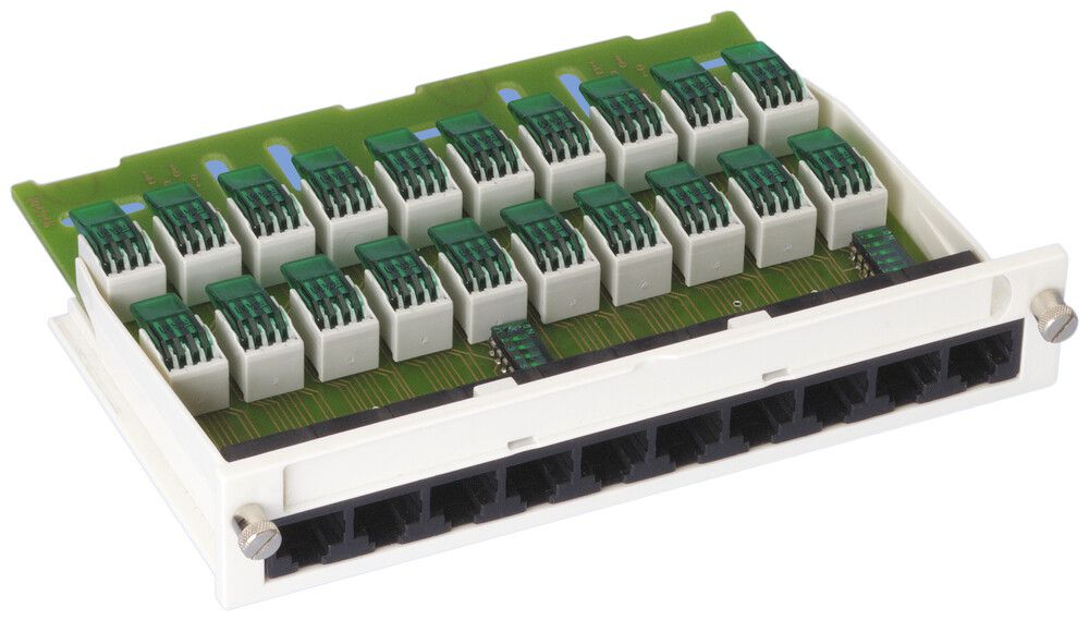 Module de raccordement 10×RJ45/u voice cat.3, AWG24…22, R&Mfreenet
