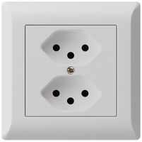 UP-Steckdose 2×Typ 13 Hager kallysto.line hellgrau