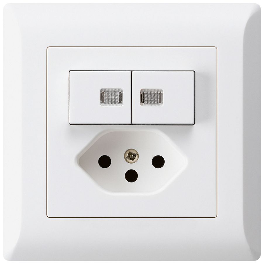 UP-Leuchtkombination 2×A-R/1P+T13 weiss kallysto.line 2 Linsen mit Kinderschutz