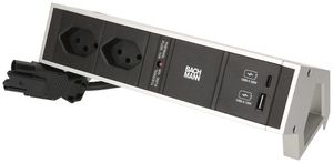 Prise multiple de table BACHMANN DESK 2 2×T13 1×USB-A 18W 1×USB-C PD 22W 0.2m
