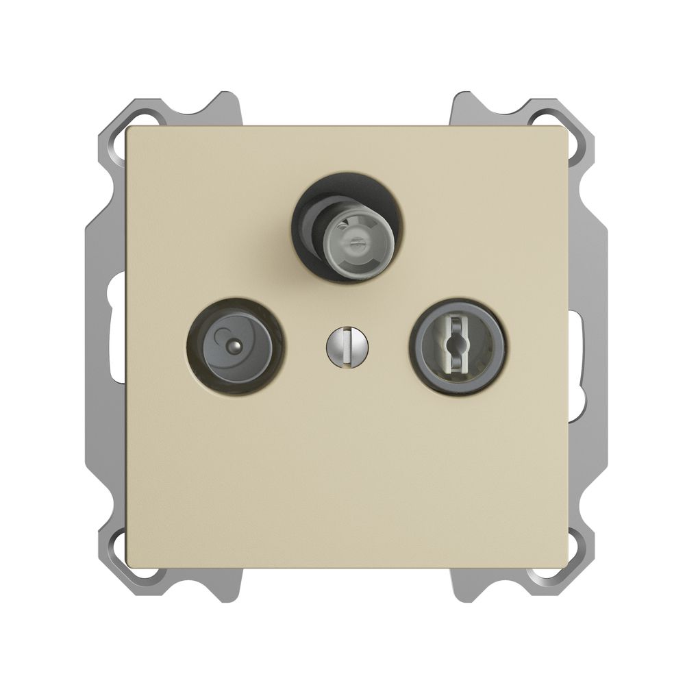 Prise d'antenne ENC SAT/TV/R DB53 EDIZIOdue vanille, avec SAT-F