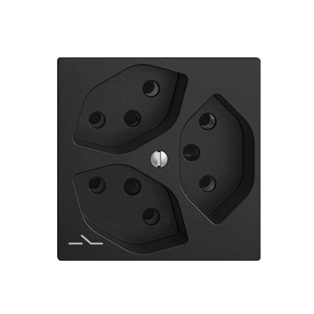 UP-Steckdose EDIZIOdue 3×T13 1×S schwarz