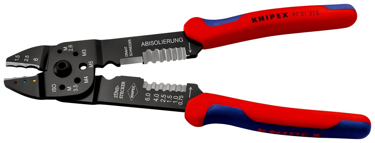 Crimpzange KNIPEX für isolierte Kabelschuhe 215mm