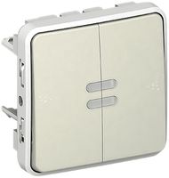 Leuchtwippschalter PLEXO 3+3/1L Orientierung grau