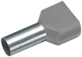Zwillings-Aderendhülse Cimco 0.75mm² 10×17mm Kupfer PP grau
