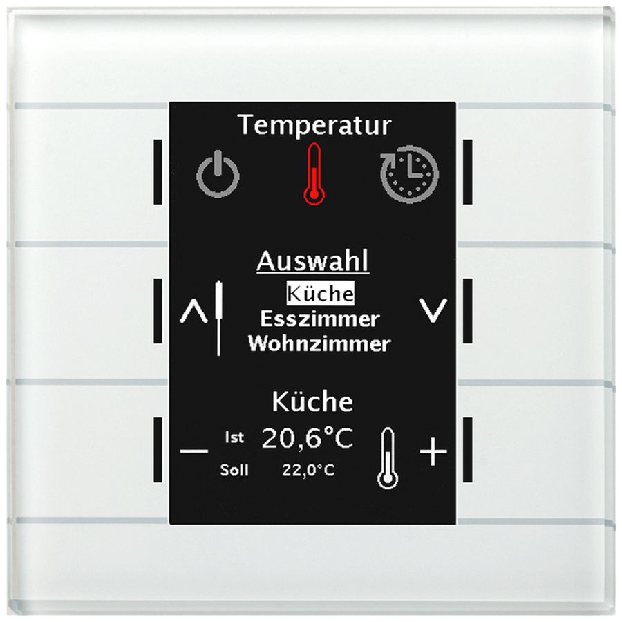 Appareil de contrôle KNX ENC MDT BE-GBZW.01 6t écran verre blanc