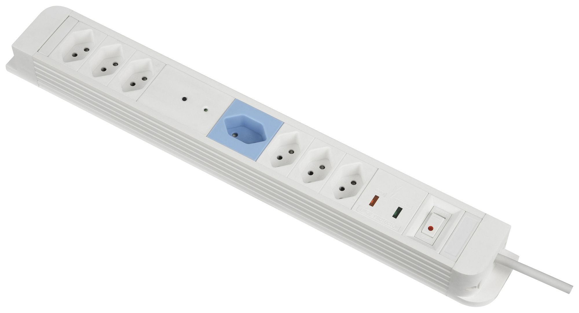 Steckdosenleiste Principio Plus M-S 7×T13, 1×Master/3×Slave/3×Dauer Schalter ws