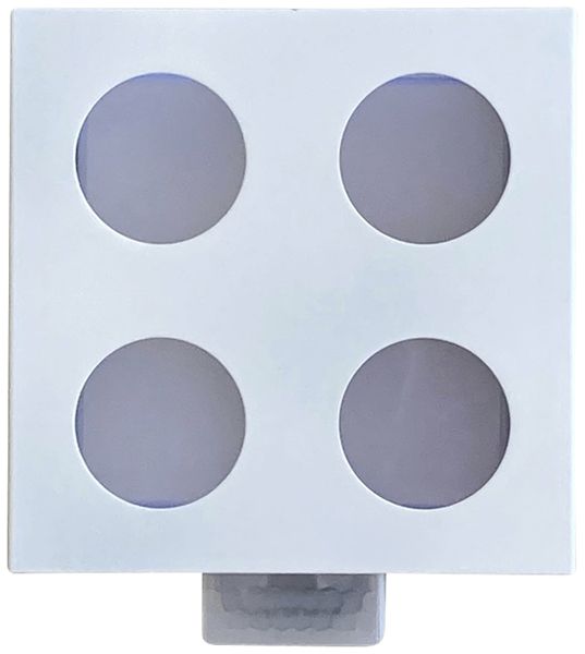 Applique LED Z-Licht PIR Cube O SEN 5.5W 500lm 3000K IP65 115×115mm blanc