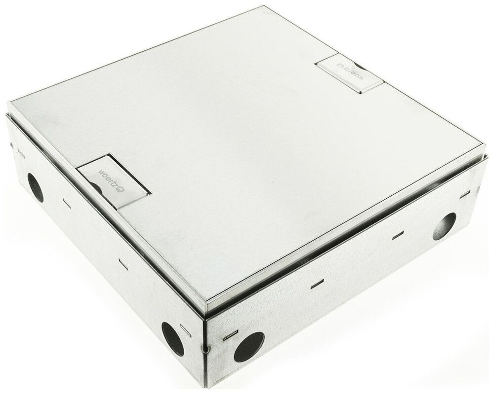 Scatola da suolo Woertz WAK Cr 200×200×75mm altezza fondo 75…100mm visibile