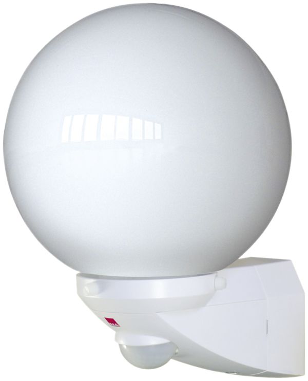 PIR-Aussenleuchte Swisslux ALC 100W E27 opal 360 weiss