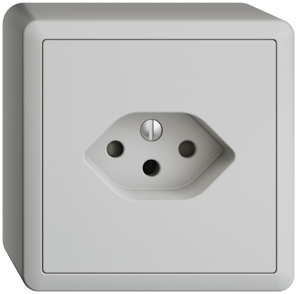 AP-Steckdose EDIZIOdue T13 hellgrau mit Shutter