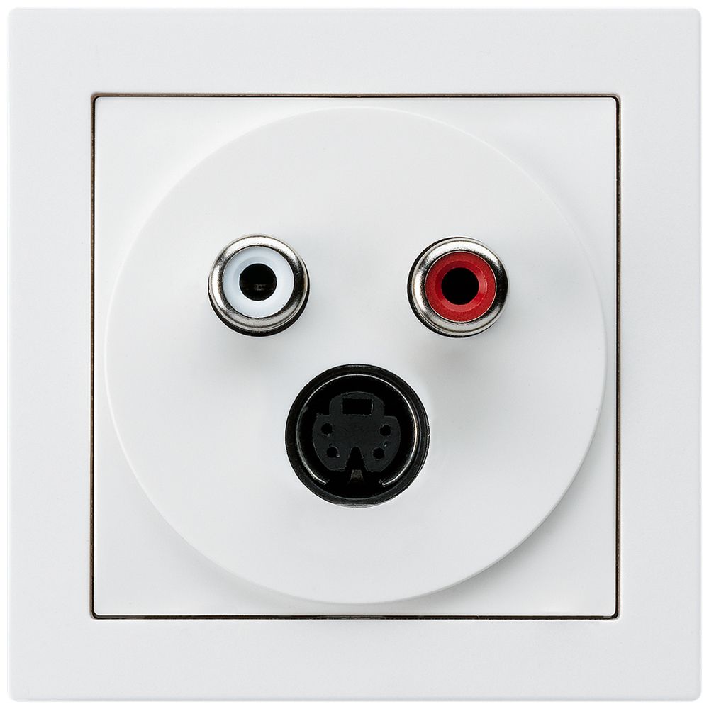 UP-Anschlussdose kallysto.line S-Video +Audio RCA weiss