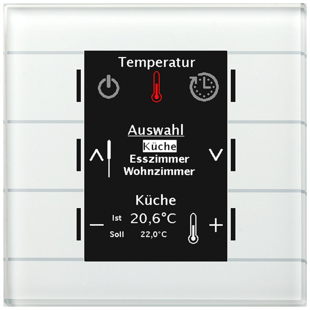 Appareil de contrôle KNX ENC MDT BE-GBZW.01 6t écran verre blanc