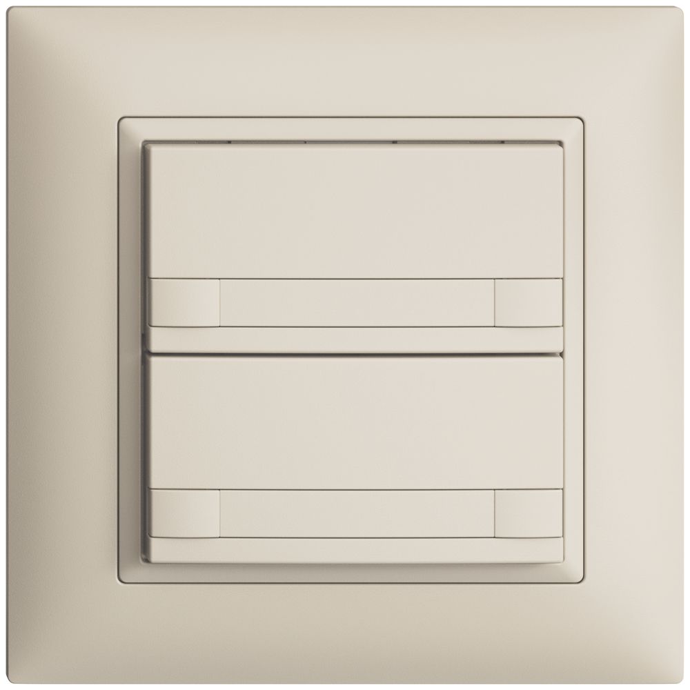 Poussoir ENC KNX 2× EDIZIOdue colore crema RGB sans LED avec insert papier