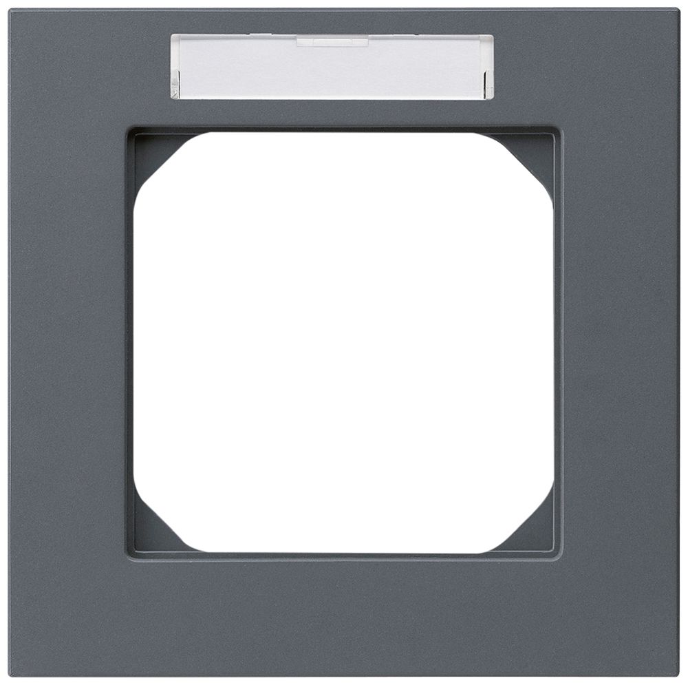 UP-Abdeckrahmen kallysto.pro 1×1 anthrazit 94×94mm mit Beschriftungsrahmen