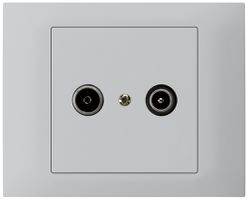 EB-Antennendose kallysto TV-R 14dB Durchgangsdose hellgrau