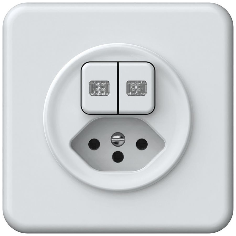 Combinaison ENC origin 2×touches 2×lum.2CO+T13 1P 0<1 10A 230V 92×92mm blanc