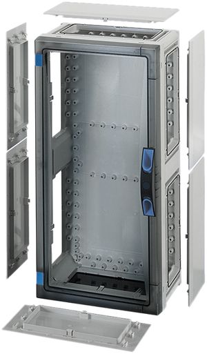 Apparategehäuse Hensel FP 0341 gu.leer m.transp.Türe geschlossen 276×546×186mm