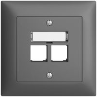 UP-Montageset S-One EDIZIOdue FMI für 2×RJ45 gerade, dunkelgrau
