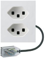 EB-Steckdose 2×Typ 23 Hager FLF für Flachkabel Technofil L2 weiss