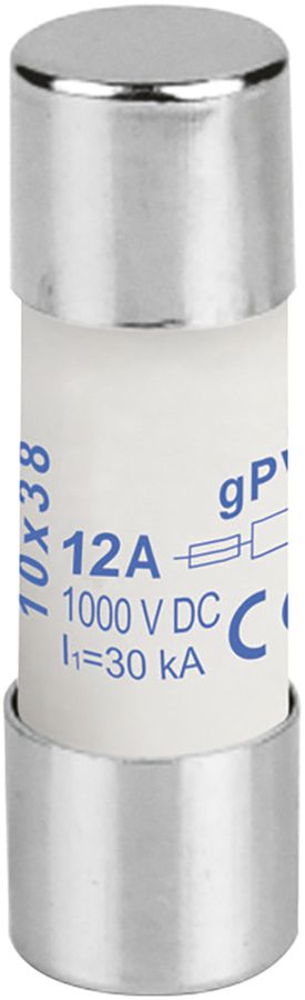 PV-Apparatesicherung Weidmüller, 12A gPV 1000VDC, Keramik, 10×38mm