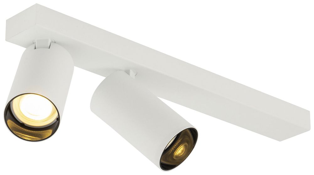 Deckenleuchte SLV KAMI GU10 2×0…10W 400×125mm weiss/schwarz